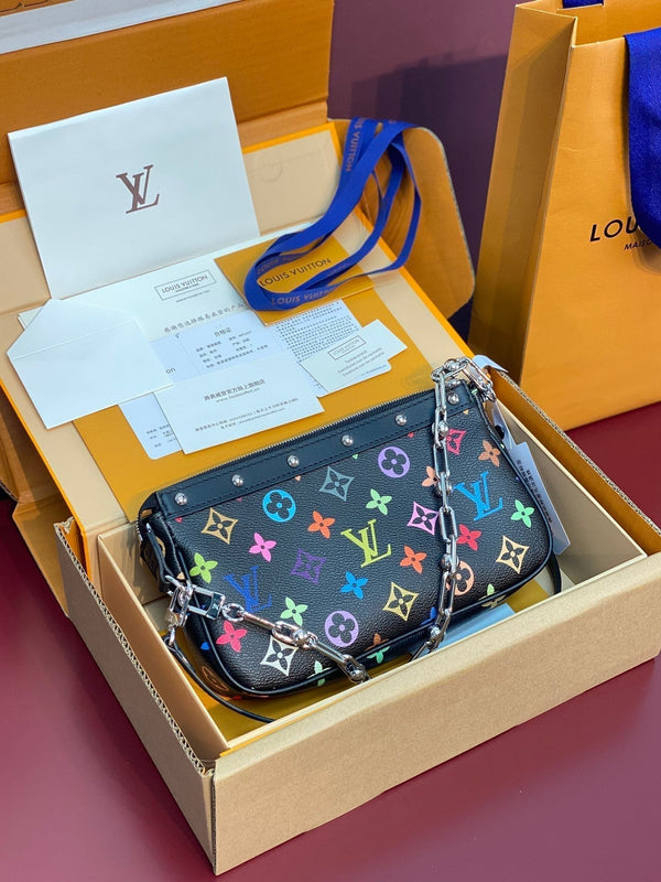 LV x TM Pochette Accessoires 22cm Black Muticolor Monogram Canvas