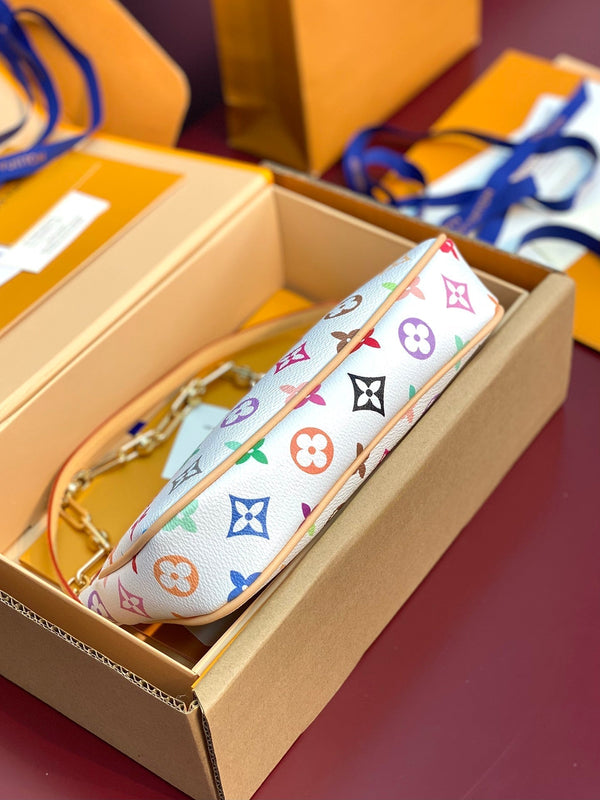 LV x TM Pochette Accessoires 22cm White Muticolor Monogram Canvas