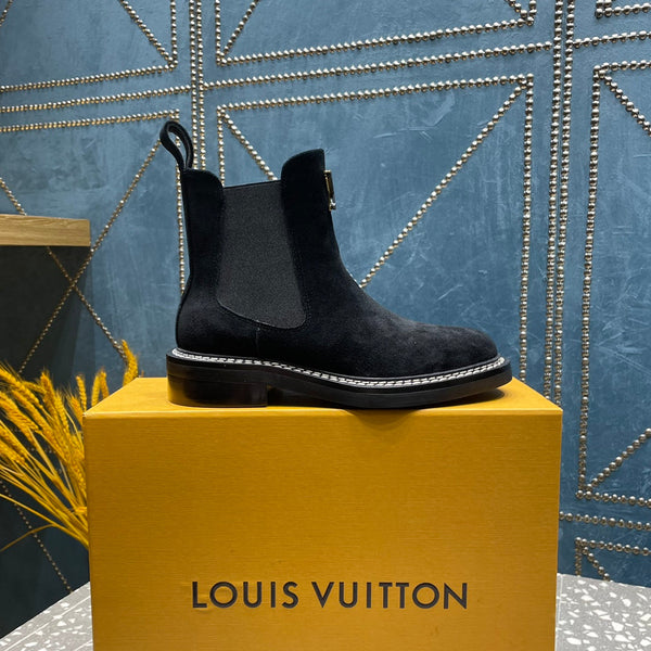 Stivaletti LV Beaubourg in pelle scamosciata nera