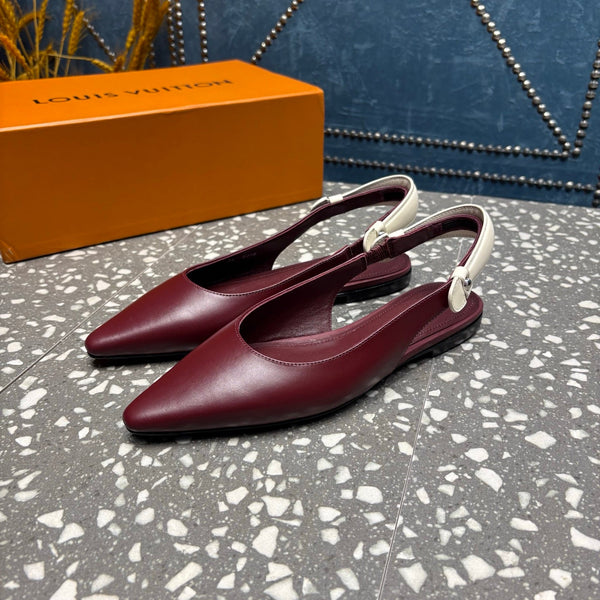 Ballerine HM Slingback in pelle di vacchetta rossa 350959
