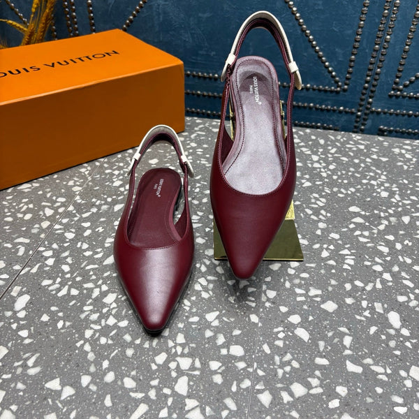 HM Slingback Flats Red Cowhide 350959