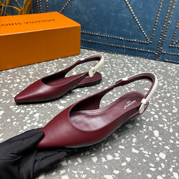 HM Slingback Flats Red Cowhide 350959