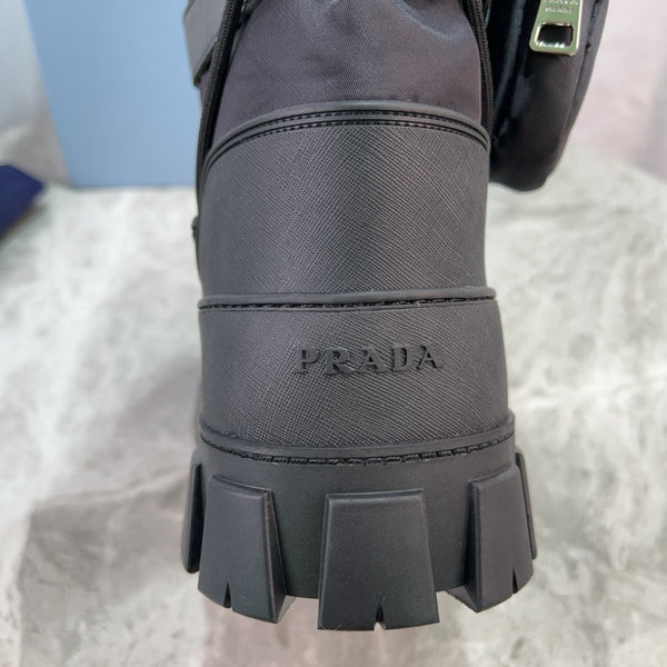 PRA Moon Boots Black With Pouch Recycled Nylon & Cowhide 454736