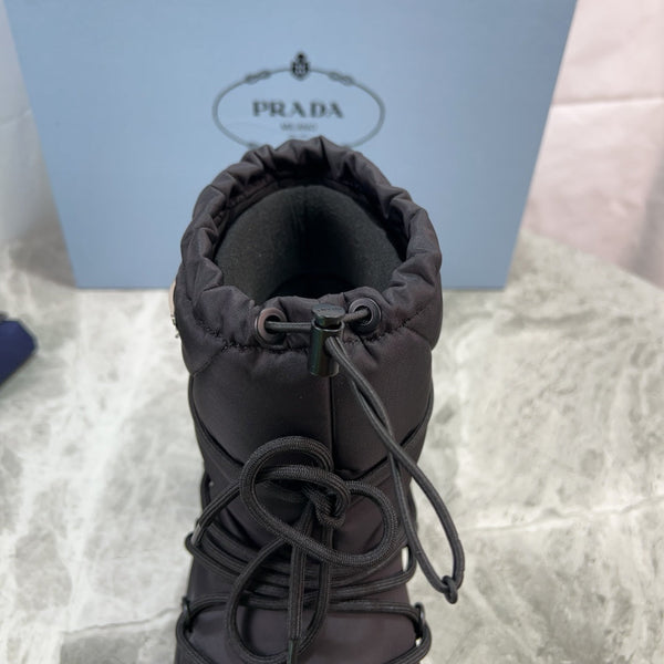 PRA Logo-Plaque Snow Boots Black Recycled Polyamide Cowhide 454745