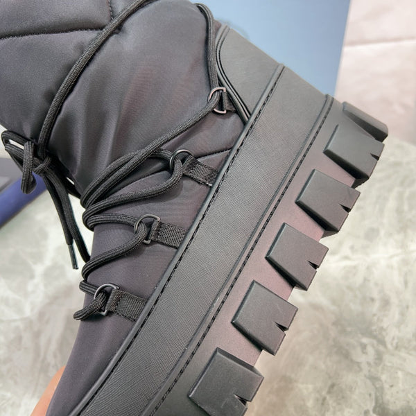 PRA Logo-Plaque Snow Boots Black Recycled Polyamide Cowhide 454745