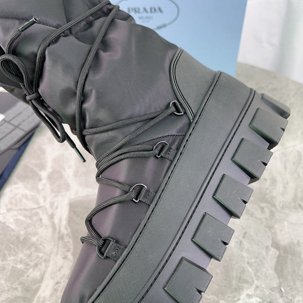 PRA Moon Boots Black Recycled Nylon & Cowhide 454739