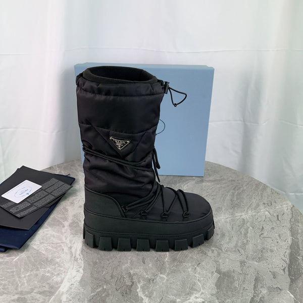 PRA Moon Boots Black Recycled Nylon & Cowhide 454739