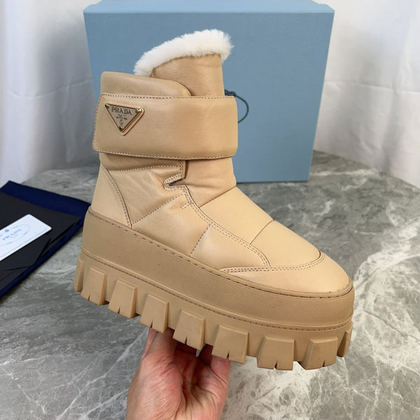 PRA 25s Boots Beige With Fur Soft Cowhide 454749