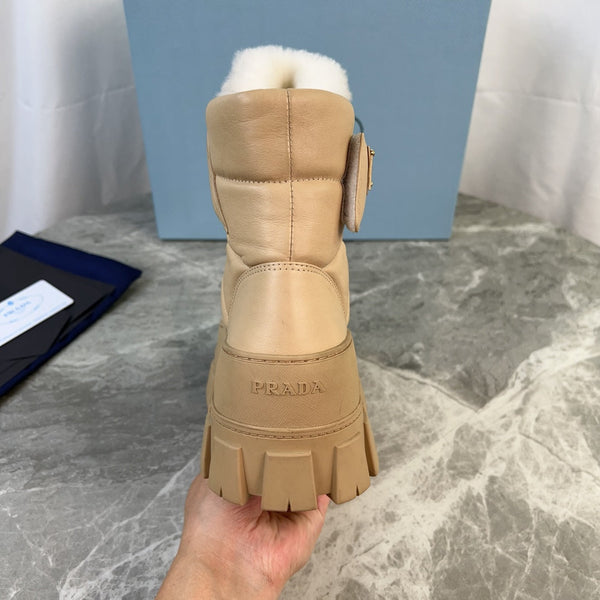 PRA 25s Boots Beige With Fur Soft Cowhide 454749