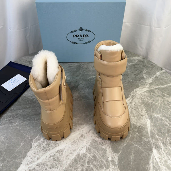 PRA 25s Boots Beige With Fur Soft Cowhide 454749