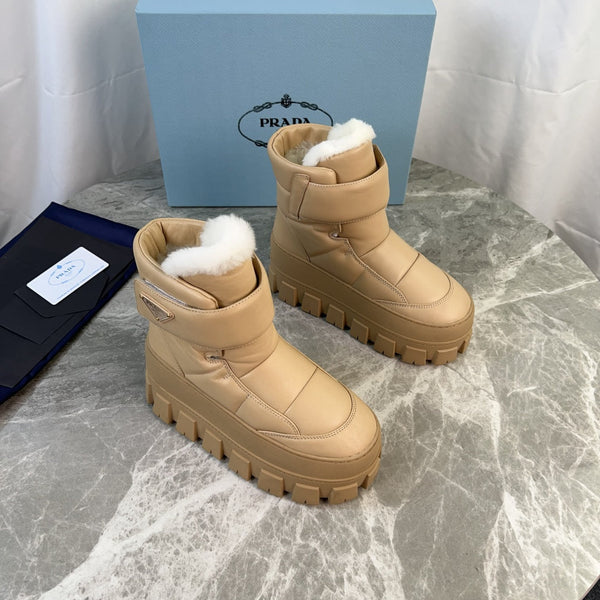 PRA 25s Boots Beige With Fur Soft Cowhide 454749