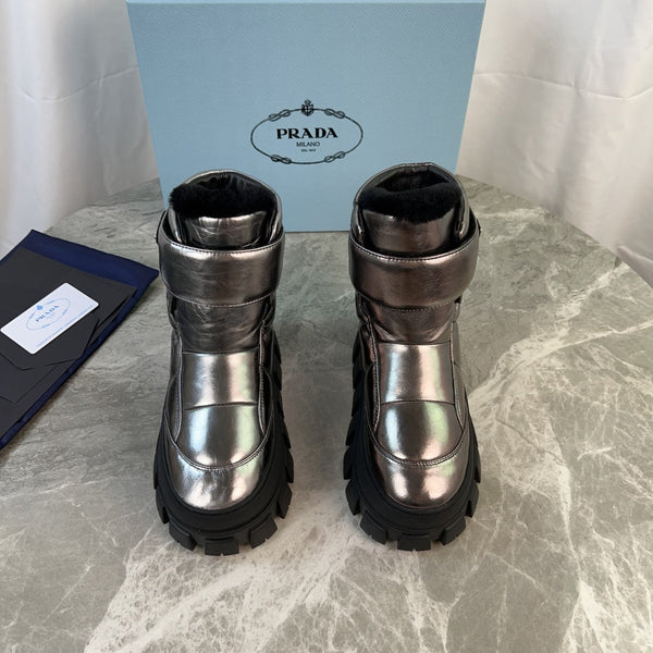 PRA 25s Boots Sliver Black With Fur Soft Cowhide 454750