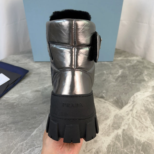 PRA 25s Boots Sliver Black With Fur Soft Cowhide 454750