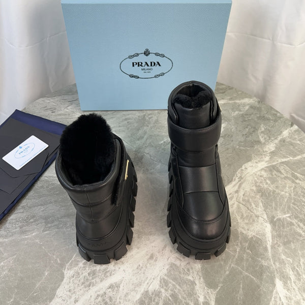 PRA 25s Boots Black With Fur Soft Cowhide 454752