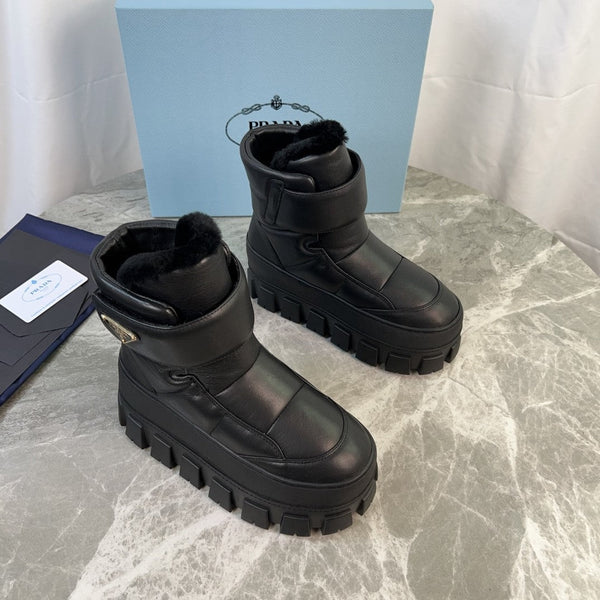 PRA 25s Boots Black With Fur Soft Cowhide 454752