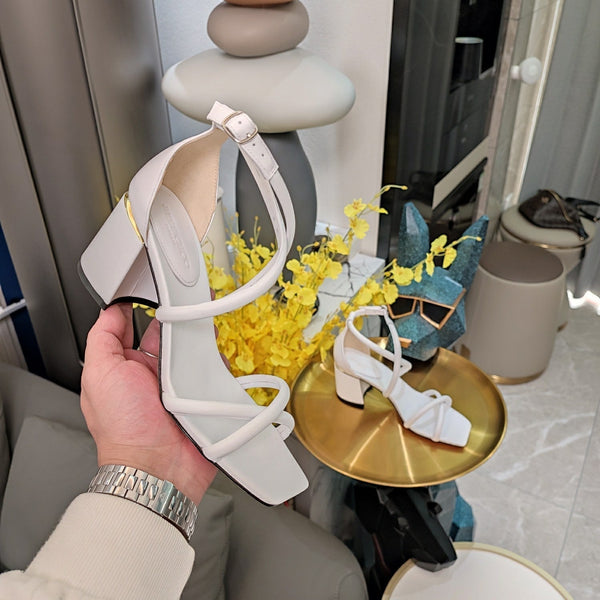 Jimmy 25 Sandal Heels White Cowhide 240087