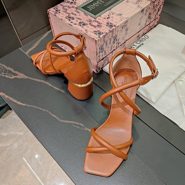 Jimmy 25 Sandal Heels Brown Cowhide 240088