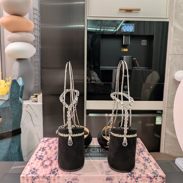 Jimmy 25 Saeda 85mm Sandals Black Suede 240083