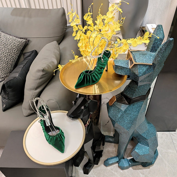 Jimmy 25 Slingback Pump Green Velvet 240090