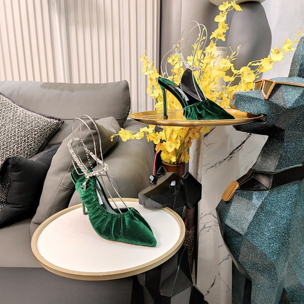 Jimmy 25 Slingback Pump Green Velvet 240090