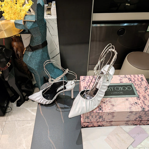 Jimmy 25 Slingback Pump White Sheepskin 240092