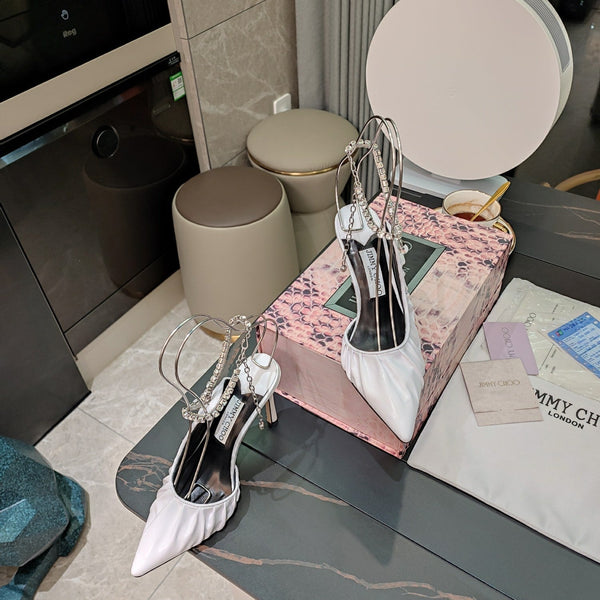 Jimmy 25 Slingback Pump White Sheepskin 240092