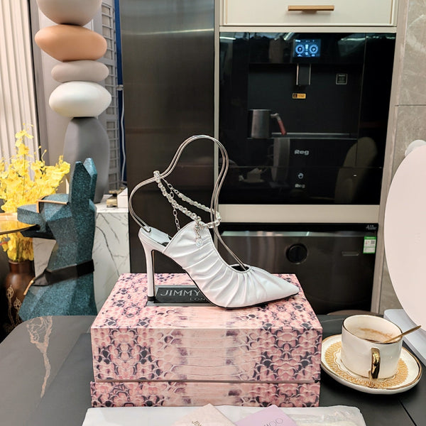 Jimmy 25 Slingback Pump White Sheepskin 240092