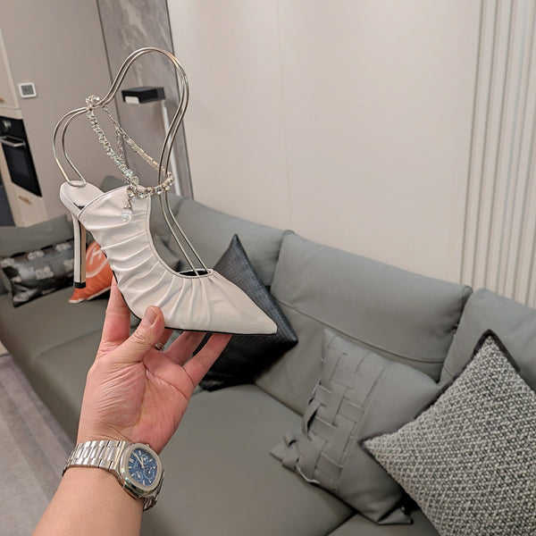 Jimmy 25 Slingback Pump White Sheepskin 240092