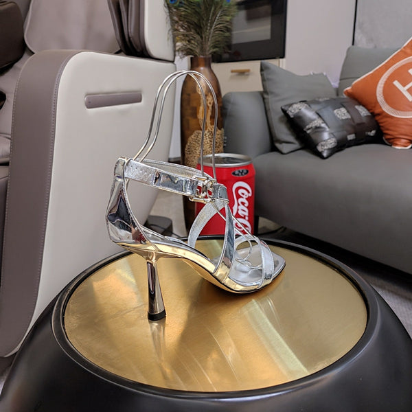 Jimmy 25 Jessica Sandal Silver Nappa Leather 240095