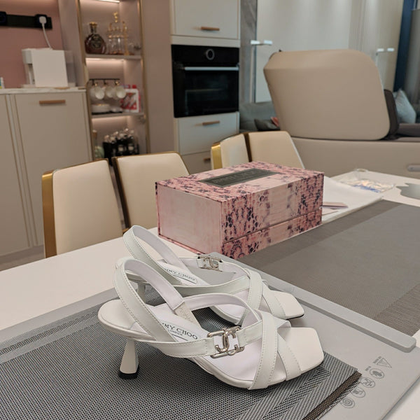 Jimmy 25 Jess Sandals White Leather 240097