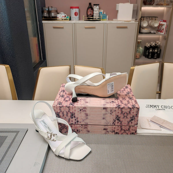 Jimmy 25 Jess Sandals White Leather 240097
