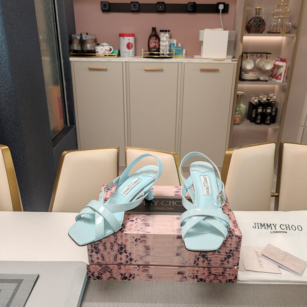 Jimmy 25 Jess Sandals Baby Blue Patent Leather 240099