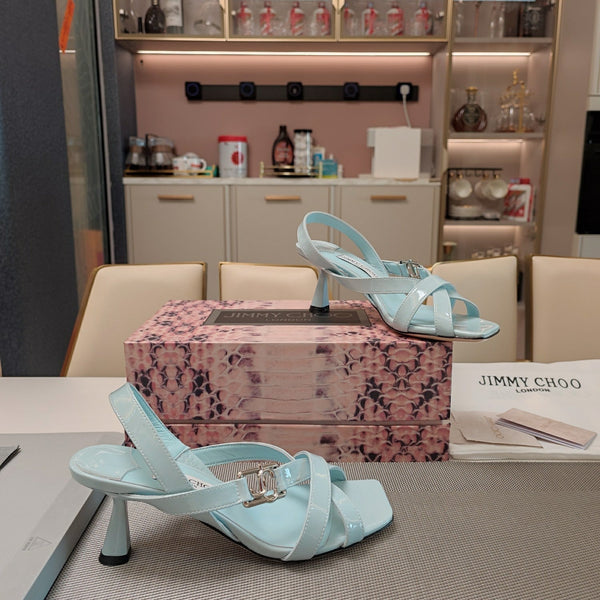 Jimmy 25 Jess Sandals Baby Blue Patent Leather 240099