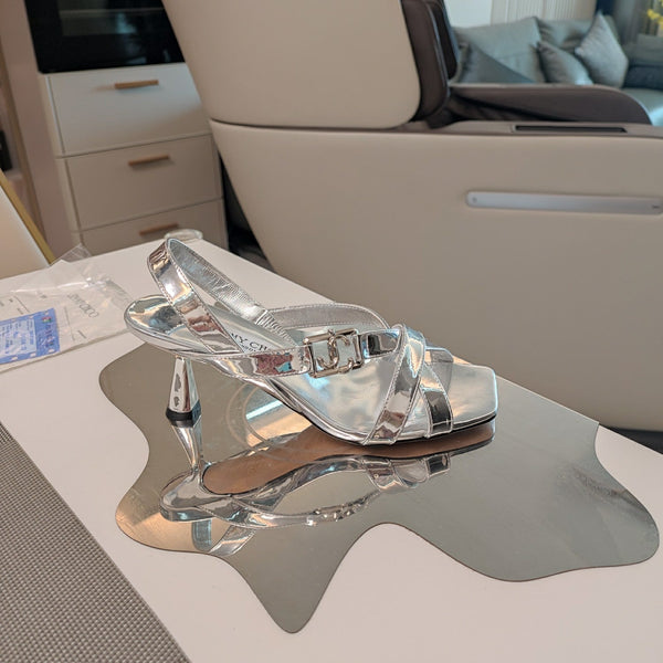 Jimmy 25 Jess Sandals Silver Patent Leather 240100