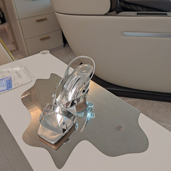 Jimmy 25 Jess Sandals Silver Patent Leather 240100