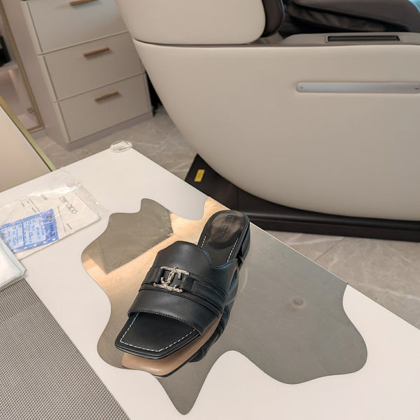 Jimmy 25 Slippers Black Nappa Leather 240101