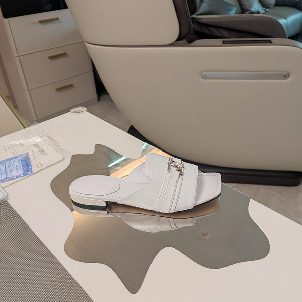 Jimmy 25 Slippers White Nappa Leather 240102