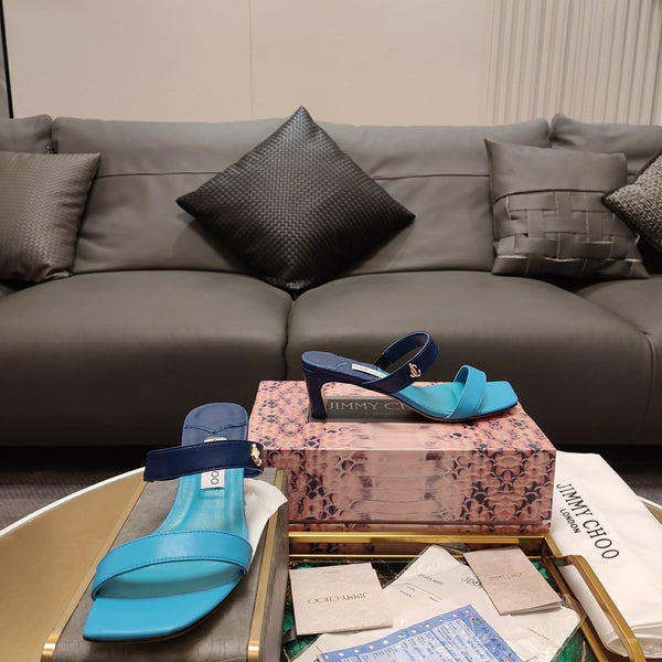 Jimmy 25 Kyda Nappa Sandals 55MM Ncs Blue Leather 240107