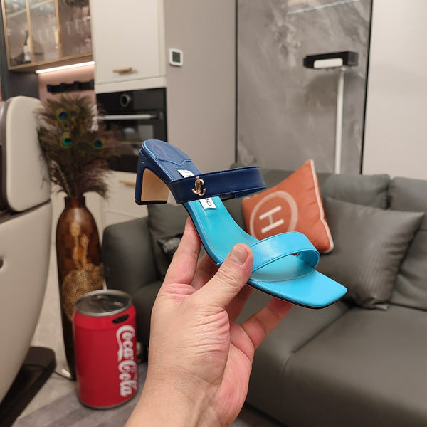 Jimmy 25 Kyda Nappa Sandals 55MM Ncs Blue Leather 240107