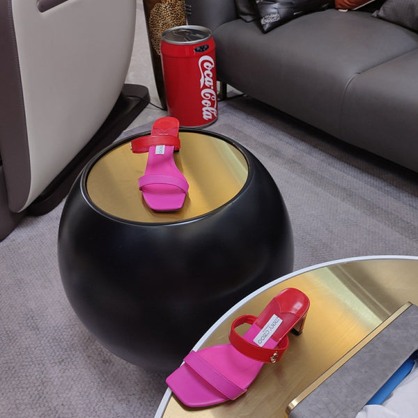 Jimmy 25 Kyda Nappa Sandals 55MM Fuchsia and Pink Leather 240108