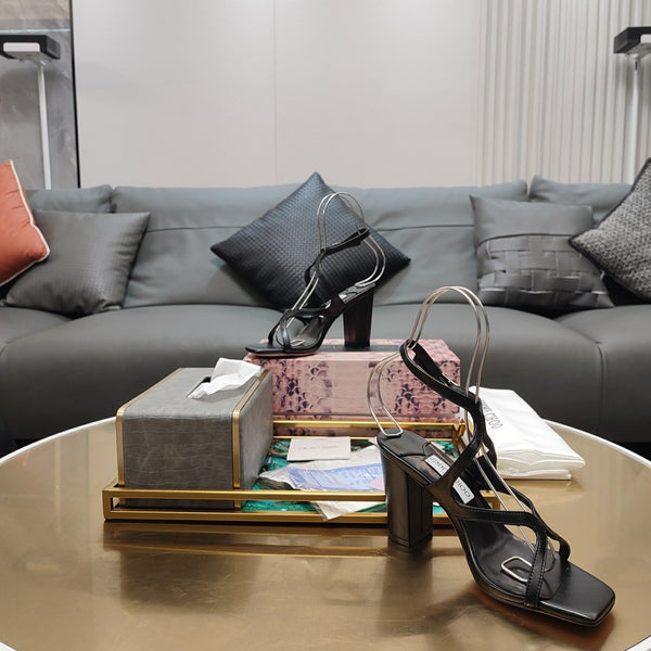 Jimmy 25 Azie Colorblock Sandal 11CM Black Calfskin 240109