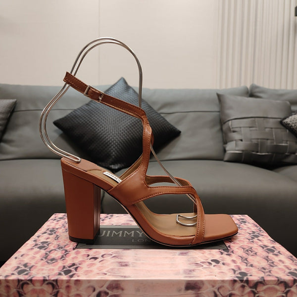 Jimmy 25 Azie Colorblock Sandal 11CM Brown Calfskin 240110