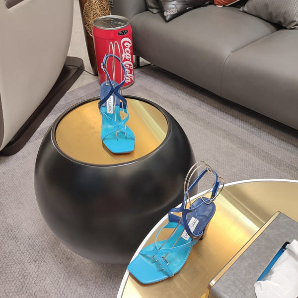 Jimmy 25 Azie Colorblock Sandal 11CM NCS Blue Calfskin 240111