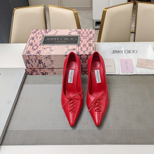 Jimmy 25 Pump High Heels Red Cowhide 240003