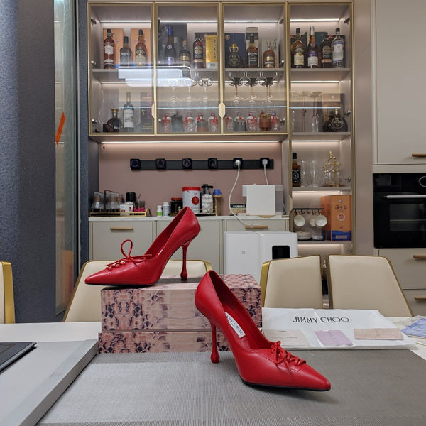 Jimmy 25 Pump High Heels Red Cowhide 240003