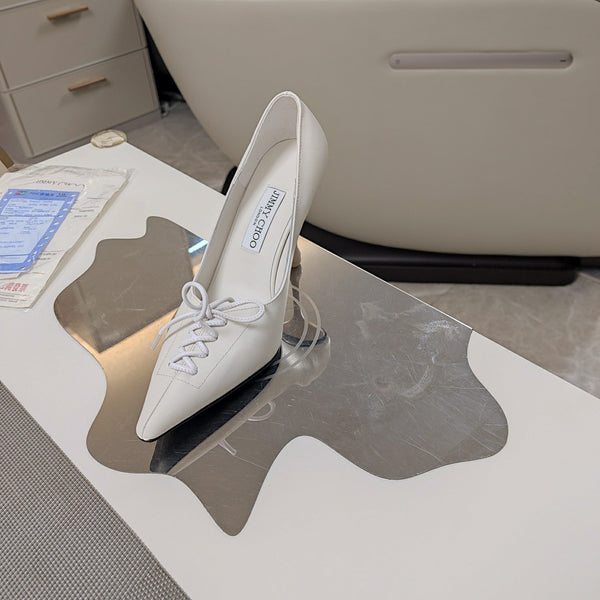 Jimmy 25 Pump High Heels White Cowhide 240004