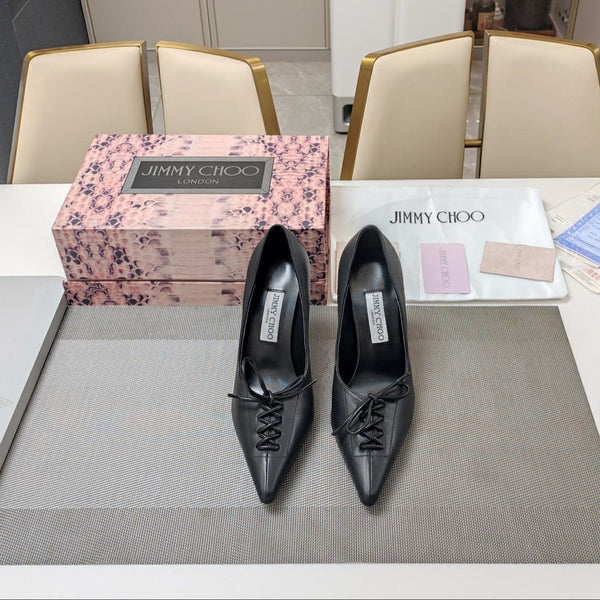 Jimmy 25 Pump High Heels Black Cowhide 240005