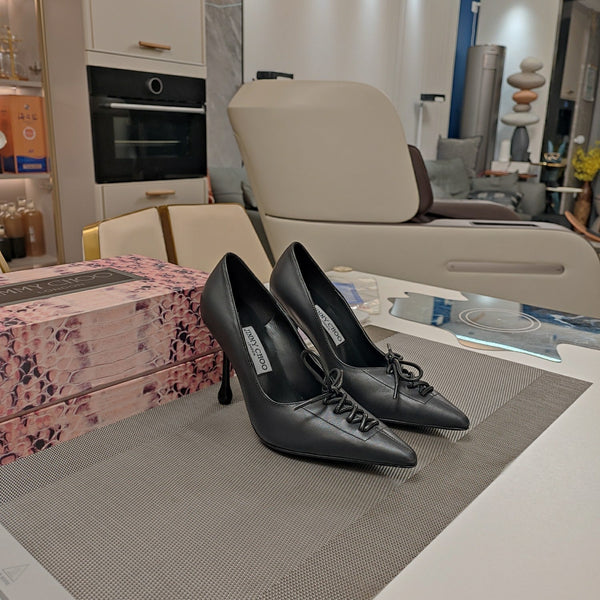 Jimmy 25 Pump High Heels Black Cowhide 240005