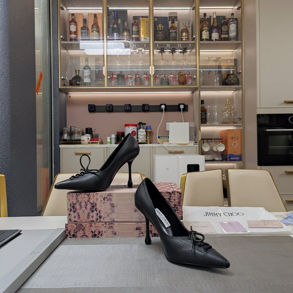 Jimmy 25 Pump High Heels Black Cowhide 240005