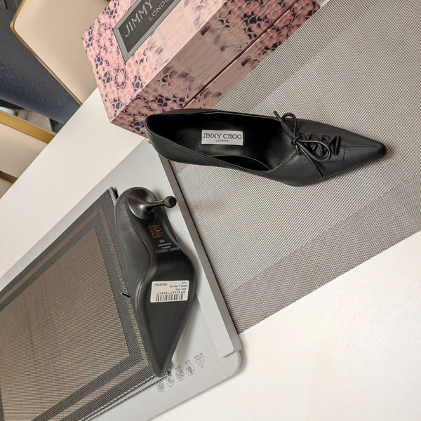 Jimmy 25 Pump High Heels Black Cowhide 240005